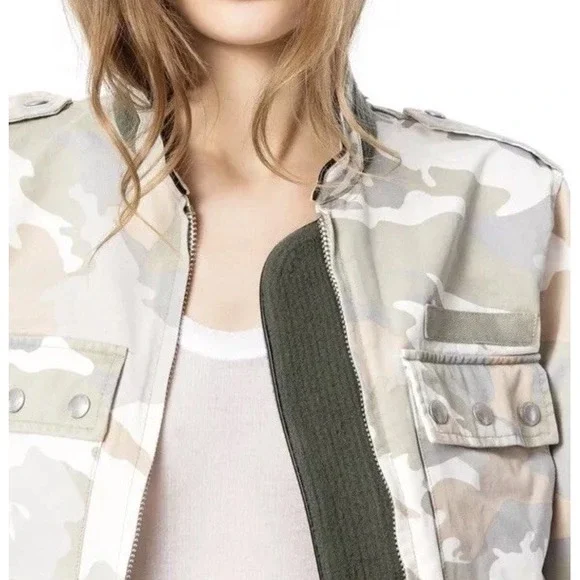 NWT Zadig & Voltaire Women's Kavy Camou Jacket camouflage Military Jacket Size L - Picture 5 of 16